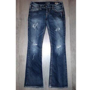 Silver Jeans Tuesday Bootcut Jeans Size 27 Flared Jeans Distressed Denim Flares